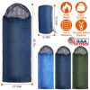 Camping Sleeping Bags for Adults Teens Moisture-Proof Hiking Sleep Bag with Carry Bag 32-50â„‰ for Spring Autumn Winter Seasons