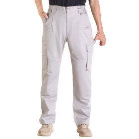 VEVOR FR Pants for Men, 9 oz 100% Cotton, Flame-Resistant Cargo Pants with Multi-Pockets and Elastic Waist, Reinforced Tear-proof Stitching (Clothing Size: Size XL, Color: Gray)